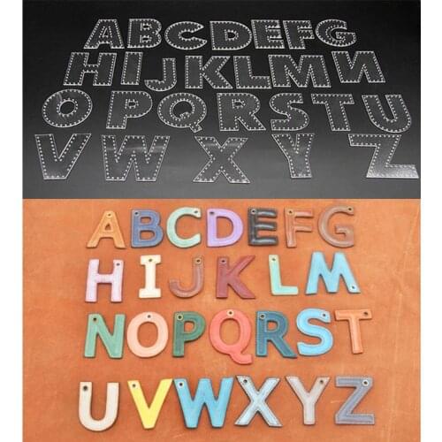 26Pc Leather English Letter Keychain Pendant Sewing Pattern Acrylic Template Kit