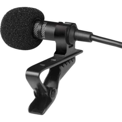 Clip-on Lavalier Mini Microphone 3.5mm Jack Wired Condenser Microphone Mic ,Earphone EVA Hard Box for iPhone 6 Phone PC Laptop