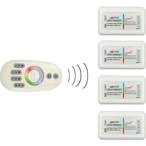 RGB Controller Dimmer 2.4G 4 zone Touch Screen RF Remote DC12-24V For 3528 5050 LED Strip Light