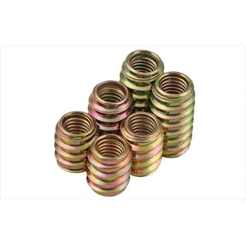 Inner and outer tooth nut hexagon socket furniture solid wood connection nut straight embedded nut M6 M8 M10 30PCS