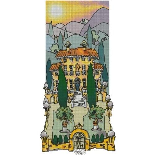 Cross stitch Handmade 14CT Counted Canvas DIY,Cross-stitch kits,Embroidery #Powell Garden City 1-32-55