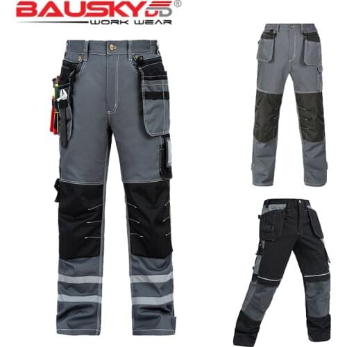 100% Cotton High Quality Craftsman Mens Work Pants Workwear Multi Pockets Work Trousers Mechanic Workwear With EVA Knee Pads