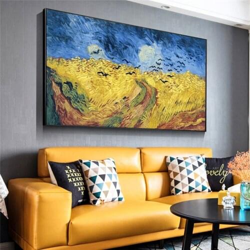 Wheatfield With Crows Canvas Art Paintings Reproductions Van Gogh Famous Art Prints On The Wall Cuadros Pictures Home Decoration