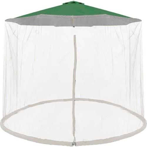 Patio Umbrella Mosquito Netting with Zipper Door Mesh Net Screen Universal for Outdoor Table Hanging Umbrella