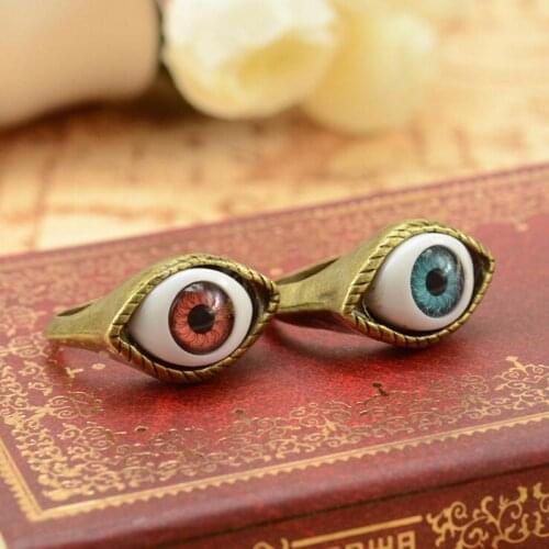 1PC Eye Vampire 1 Gothic Exaggerated Punk Jewelry Brown Fashion Chic Rings Blue Style Fashion Hot Gift