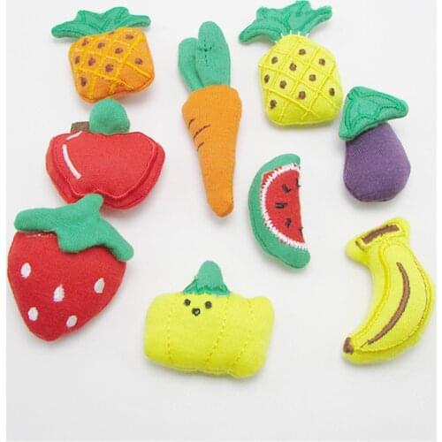 10Pcs/lot Cute Cartoon Fruit Padded Appliques For Children Garment Accessoires And DIY Clothes Hat Handbag Hair Clip Ornament