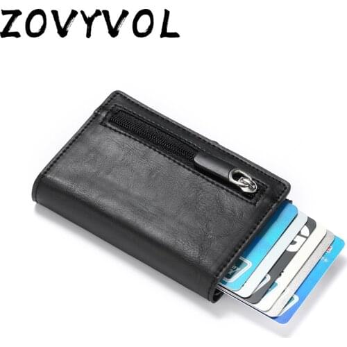 ZOVYVOL Aluminum Wallet Small Womens Wallet RFID Blocking Mini Metal Credit Card Holder Automatic Pop up Card Case Coin Purse