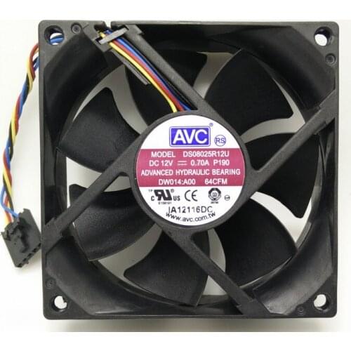AVC 8025 8 Cm Hydraulic 4-pin PWM Temperature Control 8CM Fan DS08025R12U 0.70A DELL