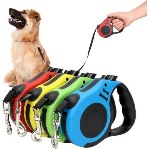 Puppy Cat Traction Rope Belt 3M/5M Retractable Dog Leash Automatic Flexible Dog Lead Dogs Walking Running Leads Pet Products