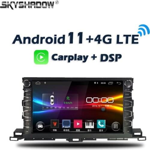 Carplay 10.1" IPS Android 10.0 4G +64GB SIM Car DVD Player GPS Map WIFI Bluetooth RDS Radio For Toyota Highlander 2015 2016 2017