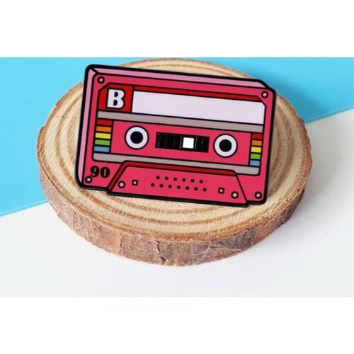 B Side Rainbow Cassette Lapel Pin Badge Rock your 90s LGBTQ Party vibe
