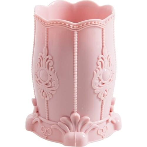 Pen Holder Retro Palace Frosted Candy Color Pen Holder Dust Brush Nail Art Pen Storage Bucket Pen Holder Nail Tools