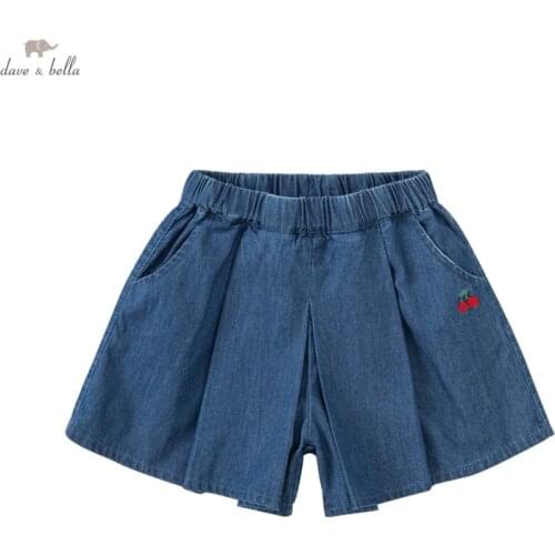 DKD18060 dave bella summer 5Y-13Y kids girls fashion casual solid pockets shorts children boutique casual full-length pants