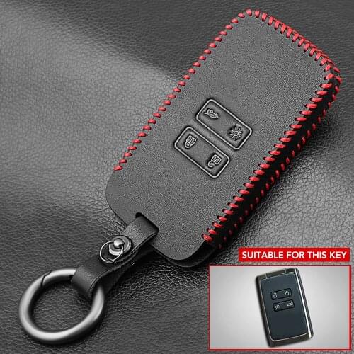For Renault Koleos Kadjar Megane Talisman Captur Espace Clio Key Ring Chain Fob Shell 2016-2019 4 Button Silicone Key Case Cover