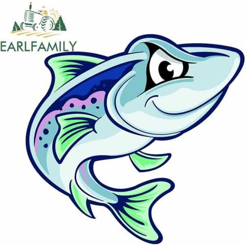 EARLFAMILY 13cm x 12.5cm for Rainbow Trout Cartoon Vinyl JDM Bumper Trunk Truck Graphics Windshield Bumper Windows Fine Decal