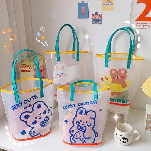 PVC eco-friendly shopping bag storage bag summer travel tote bag lunch tote bag storage bag lady cute beach bag
