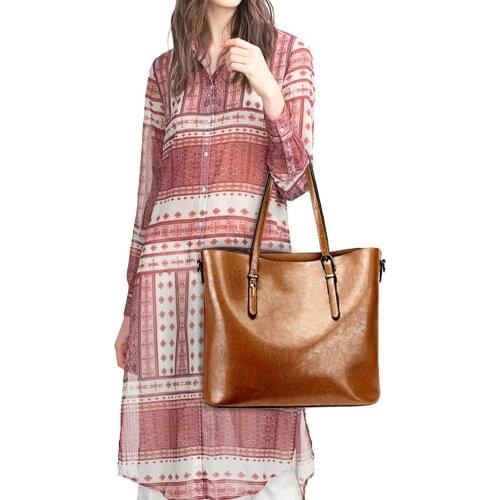 Hot!!! Retro Women Solid Color Large Capacity Crossbody Shoulder Bag Tote Storage Pouch