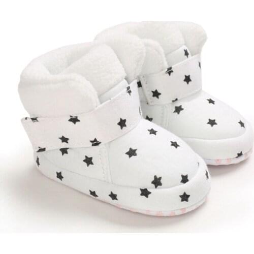 Ins Winter Baby Girls Boys Shoes Star Soft Sole Bootie Shoes Winter Warm Boot Shoes 0-18M