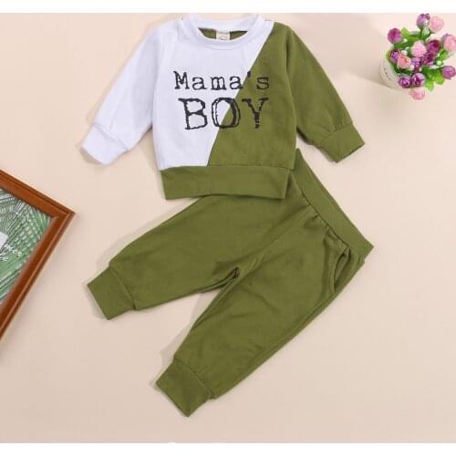 Baby Boys Clothes Set Letter Printed Long Sleeve Pullover Tops+Pants Toddler Baby Clothes Spring Autumn Outfit