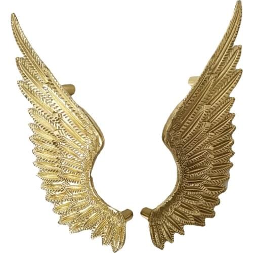 Creative Solid Brass Wings Shape Handle Wardrobe Kitchen Wine Cabinet Dresser Cabinet Door Drawer Handles and Pulls Furniture