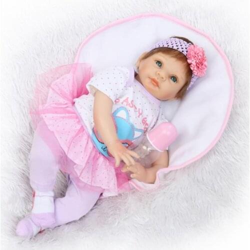 22inch Baby Reborn Dolls Lifelike Bebe Reborn Soft Silicone Doll for Girls Toys Kids Christmas Birthday New Year Gift