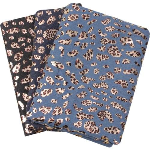 Leopard Print Stretchy Denim Fabric Cotton Washing Cloth Thin Fashion Designer Jeans Fabrics Quilting Sewing Material