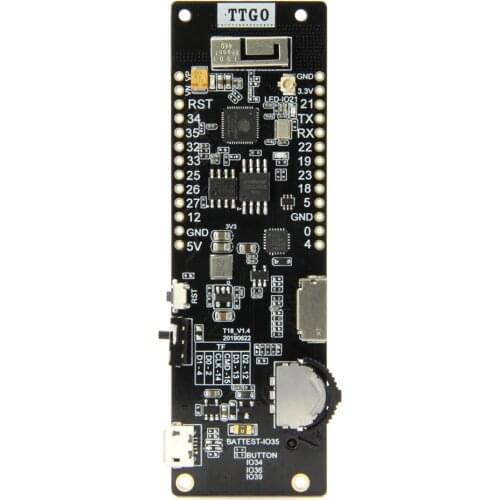 LILYGO® TTGO T-Cell WiFi & Bluetooth Module 18650 Battery Holder Seat 2A Fuse ESP32 4MB SPI Flash 8MB Psram Micropython