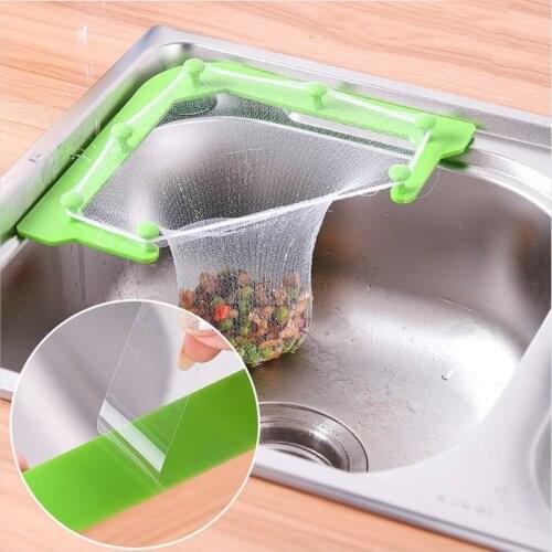 1Set Multifunctional Triangle Drainage Rack Kitchen Sink Leftovers Filter Hanging Net Drain Basket Kitchen Shelf Organizer