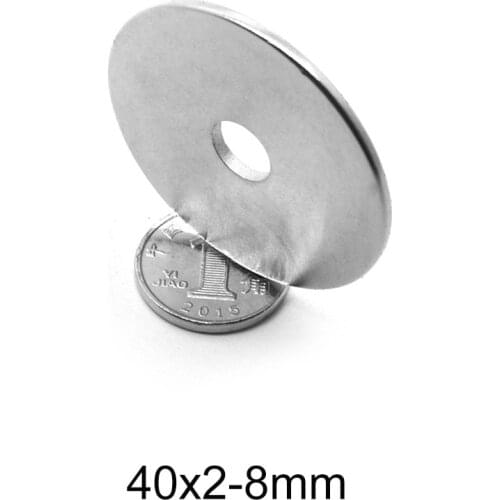 1~50PCS 40x2-8 Powerful Round Magnet 40*2 mm Hole 8mm Permanent Magnets 40x2-8mm Neodymium Magnets Disc 40*2-8 mm 40x2 mm