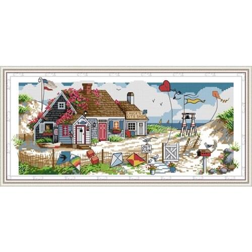 The home of love cross stitch kit aida 14ct 11ct count print canvas cross stitches needlework embroidery DIY handmade
