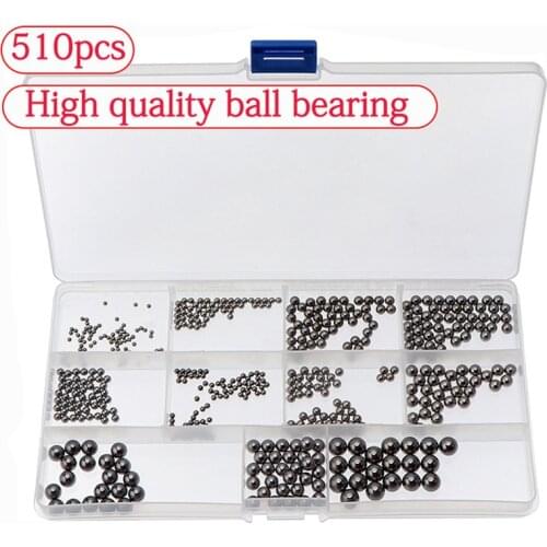 510pcs Ball Bearings Assortment Set, Precision Metric Chrome Steel Ball Bearings Assortment Kit 2 2.5 3 3.5 4 4.5 5 5.5 6 7 8mm