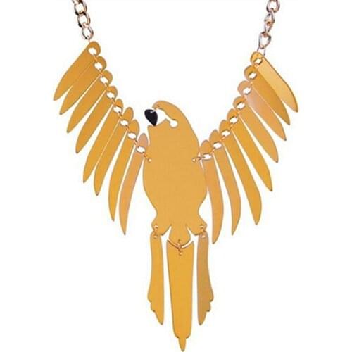 Fashion Exaggerated Gold Color Necklaces for Women Punk Acrylic Animal Charm Large Long Pendant Necklace Sweater Chain Jewelry