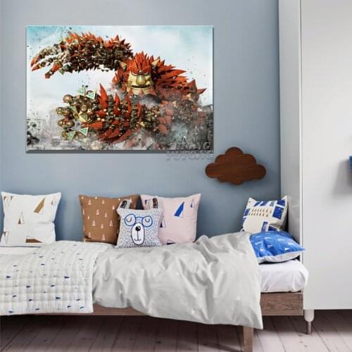 Knack Game Robot Cyborg Fan Art Living Room Home Wall Art Decor Wood Frame Canvas Posters