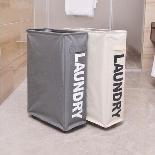 Portable Dirty Laundry Basket with Wheels Iron Frame Dirty Clothes Organizer Bag Large Capacity Foldable Laundry Pouch