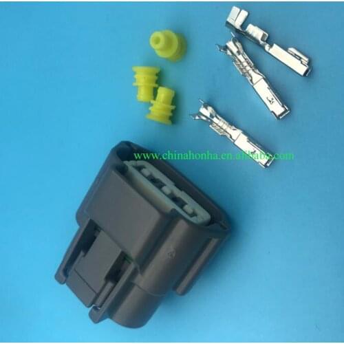 Grey 3pins car waterproof auto connector (white clip 6918-1595) female 2.2, terminals and seal waterproof plugging 6189-7471
