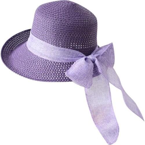 High Quality Handmade Women Straw Sun Hats Large Wide Brim Gilrs Natural Raffia Panama Beach Straw Sun Caps For Holiday