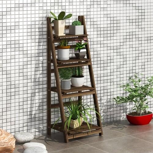 Triangular support solid wood flower rack storage rack covers an area of small profits simple balcony flower rack made of tung w