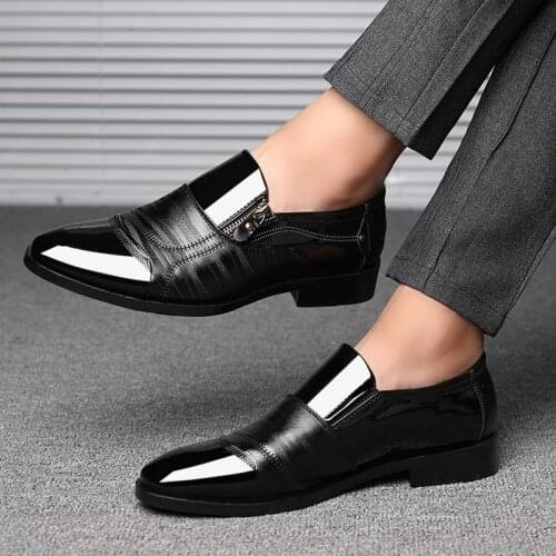 Mens business suit leather shoes pointed toe office men shoes casual lazy shoes Banquet wedding dress shoes for men