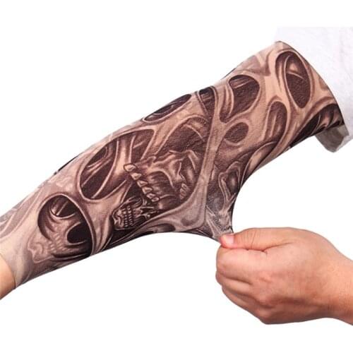 2pcs Outdoor Cycling Sleeves 3D Tattoo Printed Arm Warmer UV Protection Bike Bicycle Sleeves Arm Protection Riding Arm Sleeve