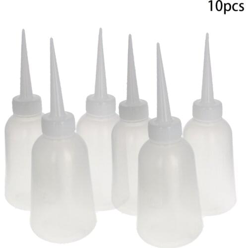 Hot 3pcs/6pcs Glue Gel Dispenser PU White Transparent Pointed Mouth Squeeze Bottle 50~250mL Dispensing Pot With Volume Scale
