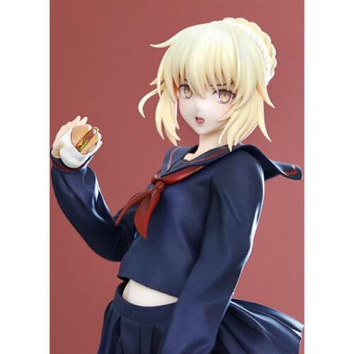 WF2019s Fate / Grand Order SABER Hamburger Student Uniform Ver Unpainted GK Figure Unassambled Resin White Model Kit