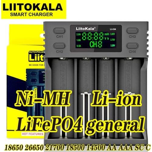 Liitokala 3.7V Lithium Battery Charger Lii-500 Lii-S2 Lii-S4 Lii-PD4 Lii-PL4 For 18650 21700 26650 AA AAA 18350 18500