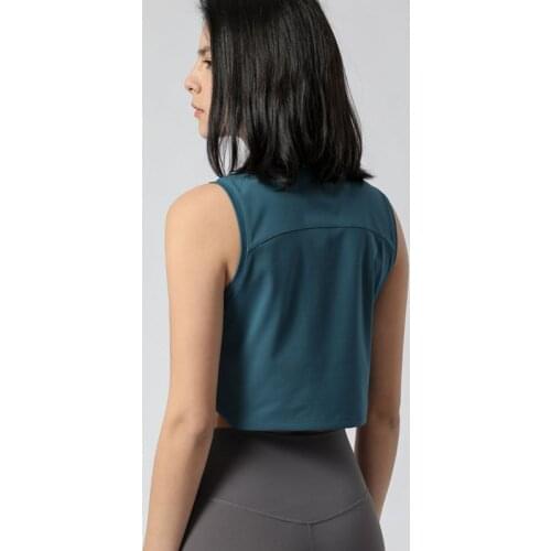 Women Yoga Plain Crop Top Fitness Training Vest Quick Dry Sports Shirt Workout Athletic Gym Vest Sport Tank Tops