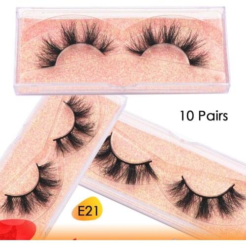 10 pairs Eyelashes Mink Eyelashes Criss-cross Strands Cruelty Free 3D Mink Lashes Soft Fluffy Dramatic Eyelashes Makeup Lash E21