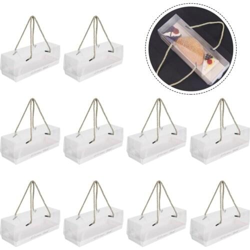 10pcs Portable Packing Boxes Dessert Storage Box Transparent Cake Container