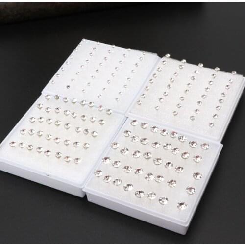 20 Pairs Colorful Faux Rhinestone Plastic Ear Studs Hypoallergenic Earrings