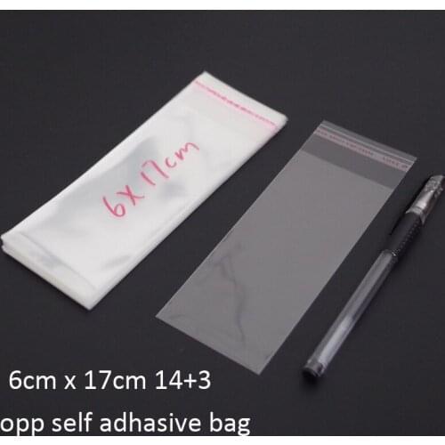 2018 500pcs Clear Resealable Bopp/poly/ Cellophane Bag 6x14+3cm Transparent Opp Gift Bags Plastic Packaging Self Adhesive Seal