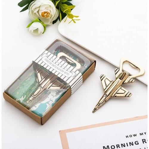30pcs/lot Ywbeyond Wedding Guests Souvenirs and Gifts for man metal airplane bottle opener favors