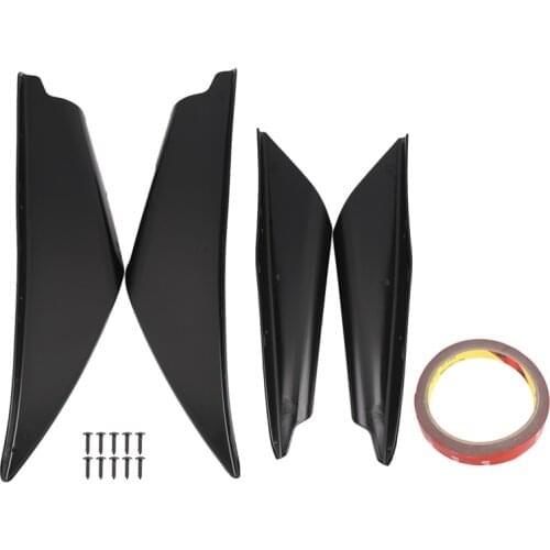 4Pcs Front Bumper Canards Splitter Body Diffuser Fins Body Spoiler Canard Universal Fit for Any Car