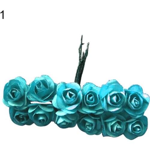 50%HOT12Pcs Artificial Rose Flower Home Birthday Wedding Festive Party DIY Decoration